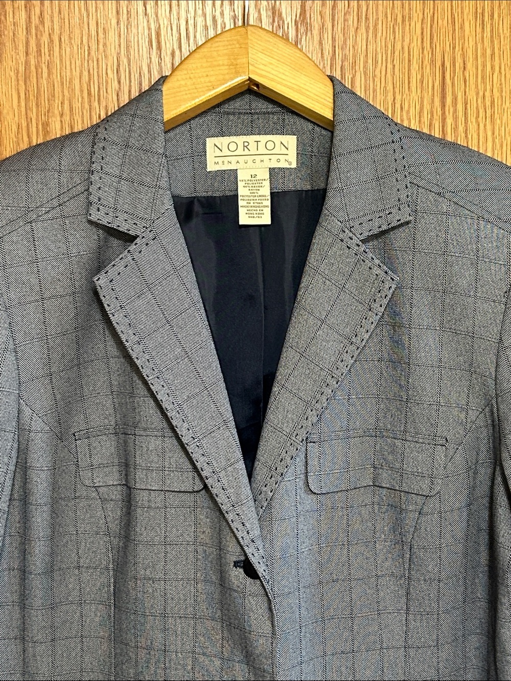 Norton McNaughton Jacket Blazer Coat Plaid   Business Professional VTG size 12